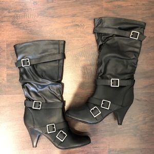 NIB SM New York Black Heeled Boots Sz 7